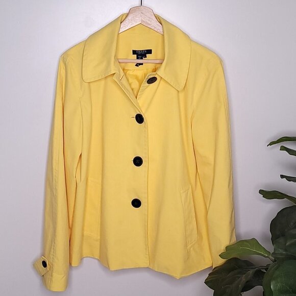 Chaps swing coat fully lined sunny yellow L - Picture 1 of 6